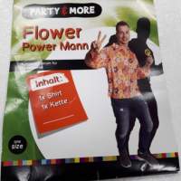 Flower Power Man Shirt plus Kette für Fasching Karneval Schlager Mottoparty