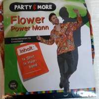 Flower Power Man Shirt plus Stirnband für Fasching Karneval Schlager Mottoparty