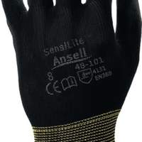 ANSELL gloves HyFlex® 48-101, Gr. 8 black, nylon with polyurethane, 12 pairs
