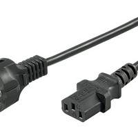 Power cord protective contact plug IEC 320-C13 socket 150cm black