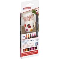 edding Pinselstift 4-4200-6999 Porzellan warm colours 6 St./Pack