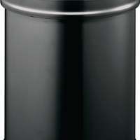 Waste bin D.260xH357 steelb.15l black with flame extinguishing head self-extinguishing