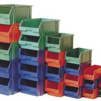 Storage bin size 1A red L.500/450xW.300xH.230mm a.PS stackable, 8 pcs.