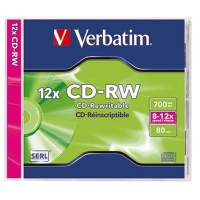 Verbatim CD-RW 8-12x 700MB 80min. Jewel case 10 pcs/pack.