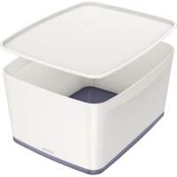 Leitz storage box with lid MyBox medium 18l white/grey
