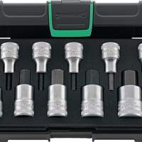 Socket wrench set 54/10, 1/2 inch, 4 - 1mm for hexagon socket screws, 10 pieces