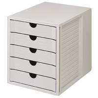 HAN drawer box system box 1450-11 DIN C4 5 drawers grey