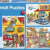Children's puzzle fire brigade and police, 3x24 pieces