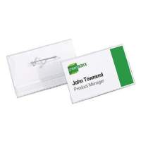 DURABLE name tag 800819 40x75mm plastic transparent 100 pieces/pack.
