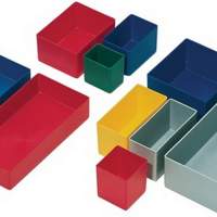 Insert box blue L108xW108xH63mm for assortment boxes PS, 25 pieces