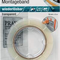 Removable mounting tape 4658F 19 mm x 5 m, transparent