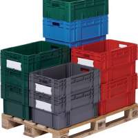 Stack and nest container PP red Trgf.70kg L.600xW.420xH.320mm
