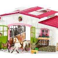 Schleich riding stable with rider and horses