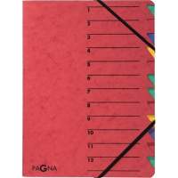 PAGNA folder EASY 24131-01 DIN A4 12 compartments pressboard red