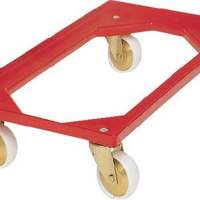 Transport trolley L600x400mm open ABS plastic frame red Carrying capacity 250 kg