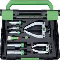 Internal extractor set with 8 internal extractors 12-70 mm, 2 counter supports 5-40 mm and 18