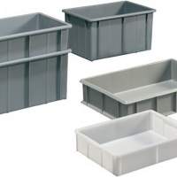 Transport/storage container 19l gray a.PE L.503xW.340xH.142mm for roller conveyors
