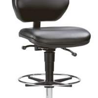 Swivel chair Basic with castors and faux leather foot ring H.650-910mm