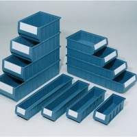 Shelf boxes PP blue L400xW117xH90mm, 16 pieces