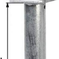 T-post carrier 130x500x80x90mm steel raw fire-treated ZN with bar, for embedding in concrete GAH