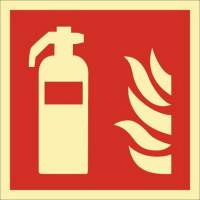 Sign fire extinguisher 148x148mm plastic red/white ASR A1.3 DIN EN ISO 7010