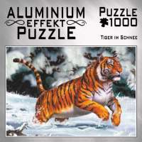 Aluminium Effekt Puzzle Tiger im Schnee 1000Teile