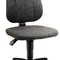 BIMOS Unitec swivel work chair, floor glides, gray fabric upholstery, 440-620 mm