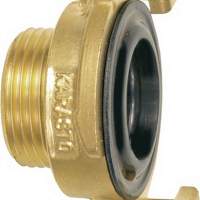 Threaded piece with external thread, brass, 1 1/4 inch with NBR flat sealing ring