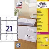 Avery Zweckform Adressetikett L7160-100 weiß 2.100 St./Pack.