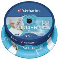 Verbatim CD-R 52x 700MB 80min. Spindle 25 pcs/pack.