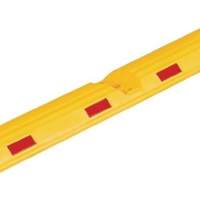 Traffic barrier L1170xW150xH50mm, yellow polypropylene, with red reflective strips