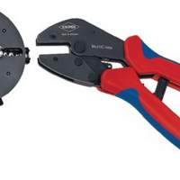 Crimp lever pliers L.250mm MultiCrimp with 2comp. sleeves KNIPEX interchangeable magazine