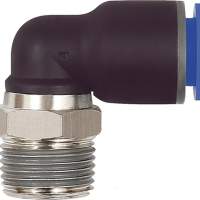 L push-in fitting external thread R 1/8 inch SW 10 mm, rotatable conical, 8 mm