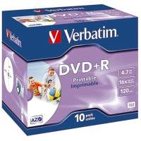 Verbatim DVD+R 16x 4.7GB 120Min. Jewel case 10 pcs/pack