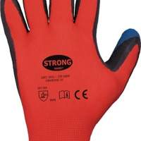 STRONGHAND gloves TIP GRIP EN388 EN420, size 9, red/black/blue, 12 pairs