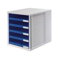 HAN drawer box 1401-14 DIN A4 5 drawers PS blue/light grey