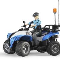 Brother police quad with policewoman and equipment