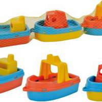 Mini boats length approx. 15cm 3 pieces in a net, 1 set