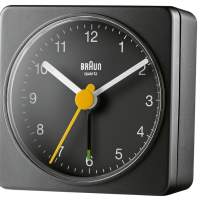 Braun quartz travel alarm clock BC02B black
