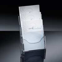 Sigel brochure holder LH130 for DIN A4 3 compartments clear acrylic