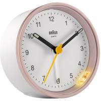 Braun quartz alarm clock BC12PW pink/white
