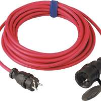 Rubber extension cable H07RN-F3x1.5mm2 L.10m red IP44 for inside and outside