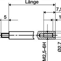 Extension piece L.10mm measuring pin-D.4mm for dial gauges