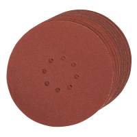 Velcro sanding discs, perforated, 225mm, 80 grit, pack of 10