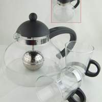 Tea set "CLIPPER" with 2 tea glasses, tea filter pot, tea pot with tea egg