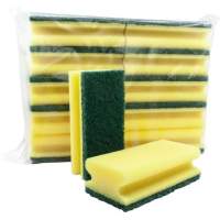 Cleaning sponge 15 x 4.5 x 7cm yellow/green