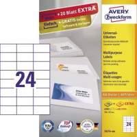 Avery Zweckform Etikett 3474-200 70x37mm weiß 4.800 St./Pack.