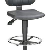 Unitec swivel work chair with glides and foot ring integral foam seat H.550-850mm