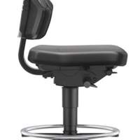 Nexxit swivel work chair, floor glides, foot ring, imitation leather black/grey 570-820mm