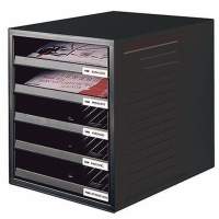 HAN drawer box 1401-13 DIN A4 5 drawers PS black/black